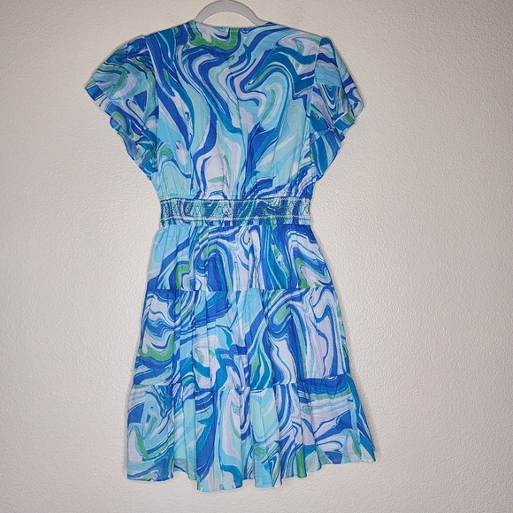 HaleBob Blue Abstract Dress M - Picture 3 of 6